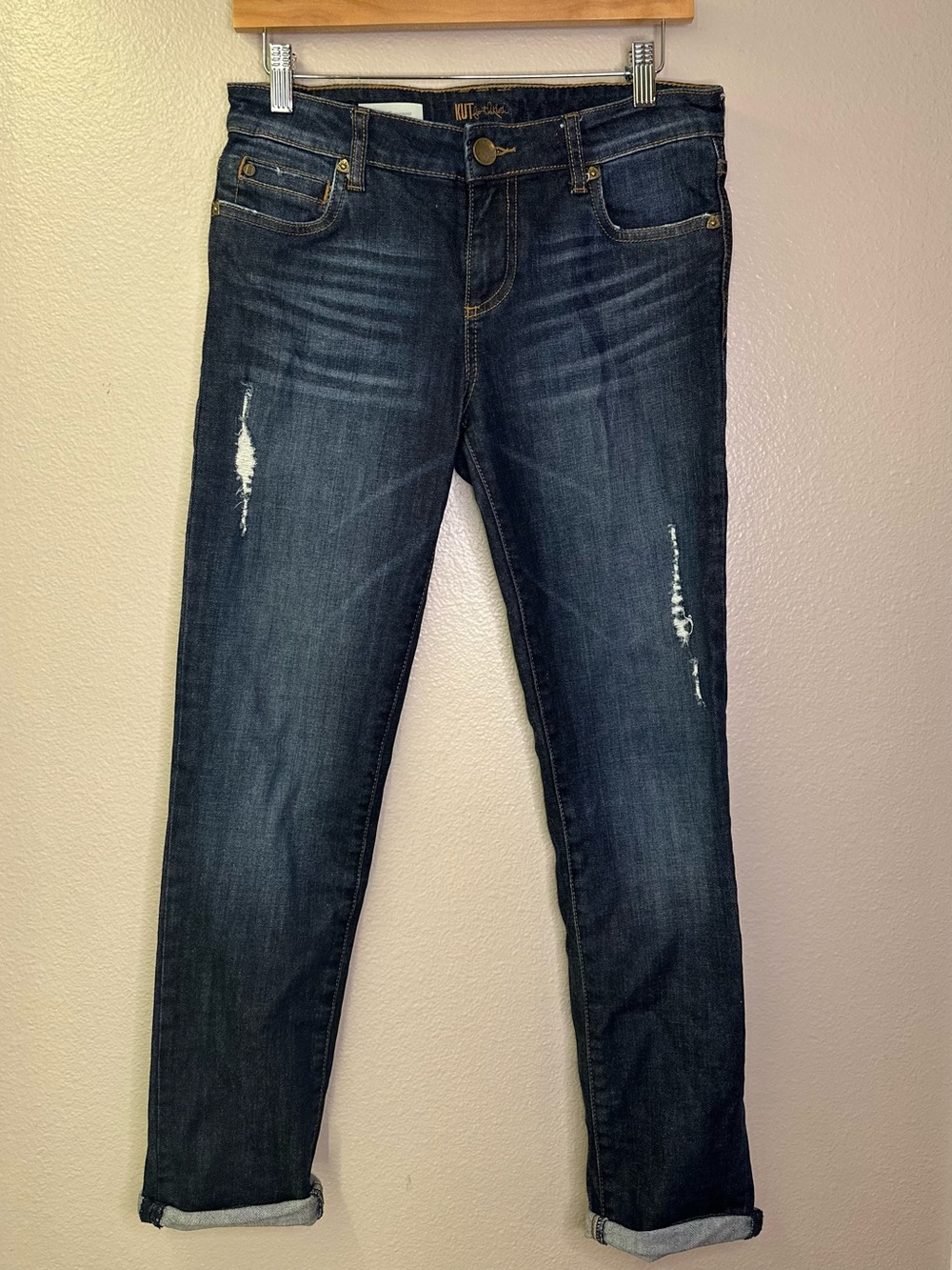 Kut From The Cloth Catherine Boyfriend Dark Wash Denim Jeans Cotton Vintage